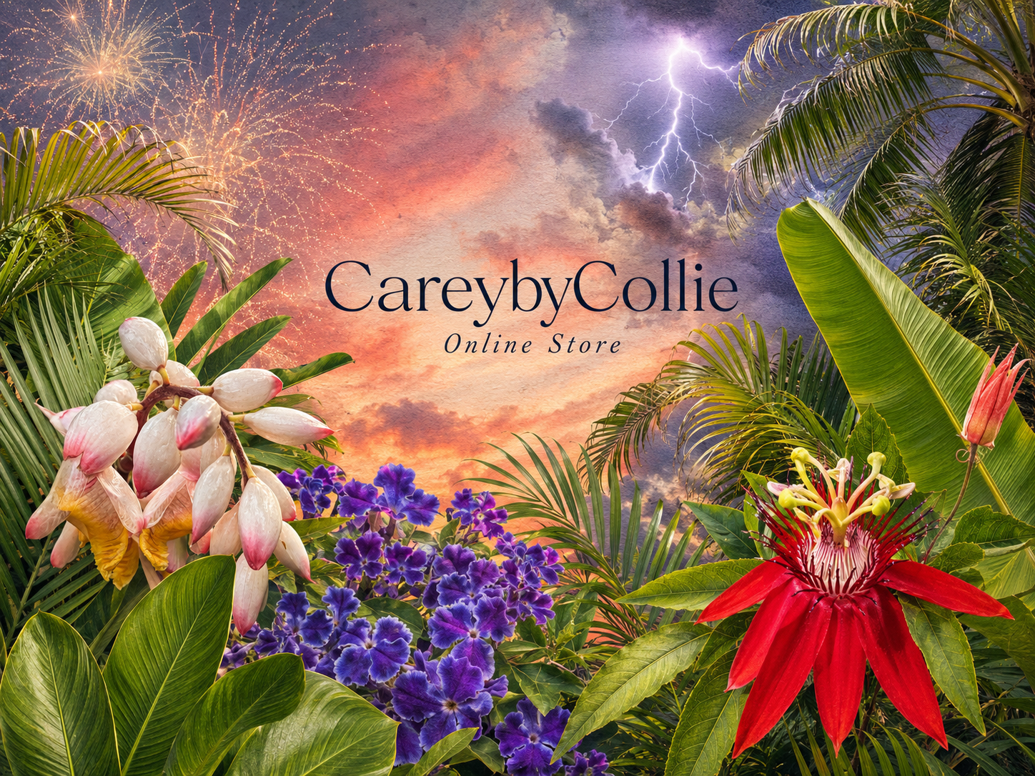 Storyhaven by CareybyCollie palm and flower brand banner